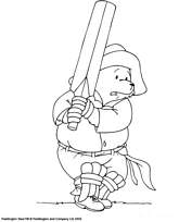 coloriage l ours paddington joue au base ball